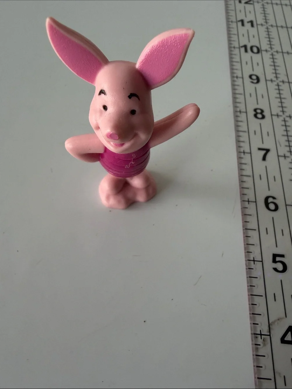 Vintage PVC Disney Piglet & Eeyore Mini Figures Cake Toppers- Pink and Blue